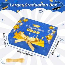 Graduation Gift Boxes With Ribbon Large Blue Congrats Grad Gift Box With Lids Cardboard Present Box Class Of 2026 Keepsake Graduation Party For Her Him College Graduate High School Gift Wrapping Decor - Blue Graduation Season Style - View 5