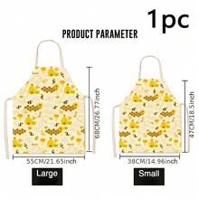1pc, Home Decor, Bee Pattern Printed Apron, Sleeveless, Neck Strap Design, Suitable For Cooking, Baking And Entertainment, Perfect For Home Dining, Parties, Outdoor BBQ Parties, Baking Apron|Bright Apron|Polyester Apron|Printed Apron - Multicolor - View 10