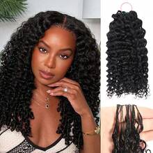 bling hair Tóc nối xoăn tự nhiên màu đen, chất liệu lông vũ, được tạo kiểu chuyên nghiệp và tăng độ dày cho tóc. - Natural Black - Xem 2
