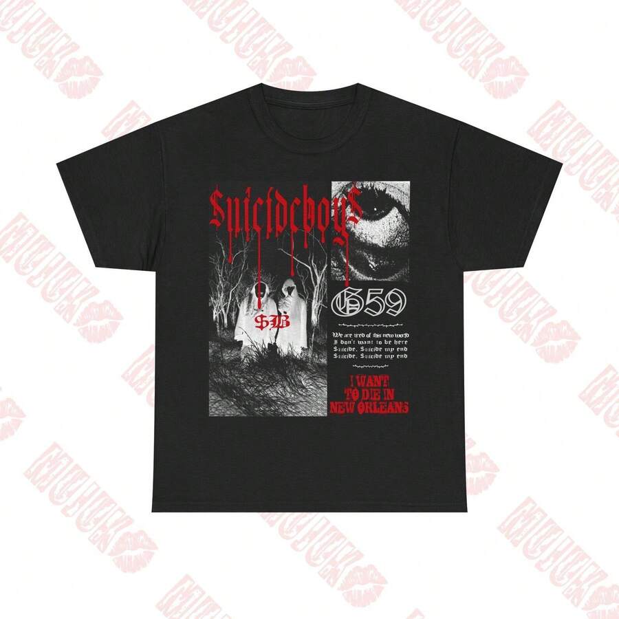 Suicide Boys Inspired Fan Art Shirt, Grey Five Nine Merch T-Shirt, G59 Streetwear Tee, Rap Suicide Boys, Grey Day Unisex Fan Made Graphic - Black - View 1