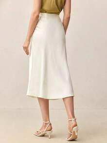 Falda A-Line de color café, elegante y moderna para el día a día, con estilo retro de los 90, adecuada para Navidad, Año Nuevo, San Valentín, fiestas, playa, graduación, moda, carnaval, vacaciones, invitada de boda, salidas, cit - Albaricoque - Ver 2
