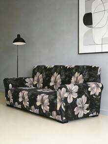 Fashion Black And Gold Floral Pattern All-Cover Sofa Covers 3 Seater - Elastic Sofa Cover, Suitable For All Seasons - Sofa Protection Cover For The Living Room - Home Decoration Item - Black - View 6