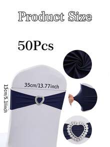 10/50 Stück 13*35cm herzförmige Schnallen Elastikbänder für Stühle, geeignet für Hochzeit, Party, Geburtstag, Babyparty, Abschlussfeier Dekoration - Verschiedenfarbig - Übersicht 13