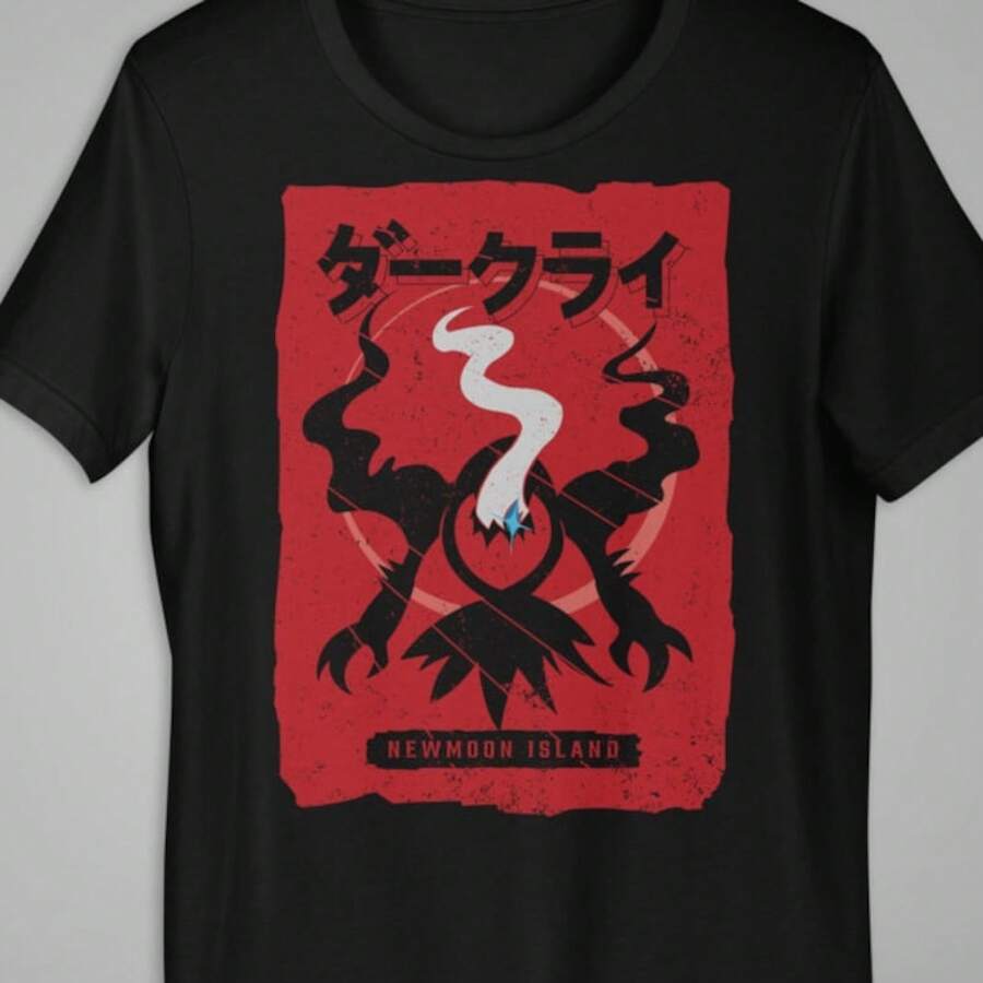 Newmoon Island - Shirt, Sweatshirt, Hoodie, Unisex, Sweater, Long, Sleeve, Video, Game, Gaming, Japan, Scary, Horror, Darkrai, Sinnoh, Darkblusas para mujer playeras de mujer vestidos casuales para mujer y2k playeras deportivas para mujer verano camisetas ropa de mujer Fashion Perfect For Daily - Negro - Ver 1
