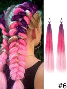 2 Buah Kawat Emas Gradien Warna 26 Inci Dapat Digunakan untuk Menganyam Kuncir Rambut, Kuncir Rambut dengan Bando, Ekstensi Kuncir Rambut, Cocok untuk Musim Wisuda, Pesta Mahasiswa, Piala Dunia dan Acara Lainnya, Cocok untuk Kuncir Rambut Wanita, Pesta - MultiWarna - View 20