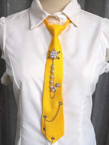 1pc Snowflake Chain Tie-Free Necktie, Casual Business Party Gift, Daily Preppy Street Style - Multicolor - View 21