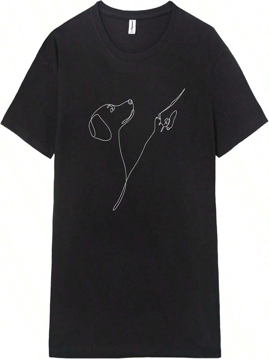 Pampling Camiseta de Manga Corta 100% algodón, Ropa Unisex para Hombre y Mujer, Serigrafiada con Cuello Redondo y Ajuste Recto, Color Negro (Fist with The Bestie) - Negro - Ver 1