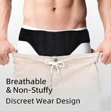 Unisex Hernia Belt With 2 Removable Compression Pads, Inguinal Hernia Support Brace Suitable For Unilateral/Bilateral Groin Or Sports Hernia - Black - View 8