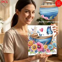 Bộ tranh đính kim cương 2D/phẳng, không khung, chủ đề thuyền buồm, làm từ vải không dệt với các viên kim cương pha lê, tranh trang trí tường cho phòng tắm, phòng ngủ, văn phòng, phòng khách. - Xem 8