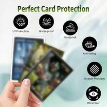 50pcs/Pack Photo Card Protector Sleeves, Double Layer Protection, Clear Soft Trading Card Sleeves, Polypropylene (PP), High Transparency, Flat Design, Suitable For Photo Album Cards, Photography Cards, Medical Cards, Game Cards, Sports Trading Cards (Kpop, Baseball, ) - 50 Pieces, 65*90mm - View 3