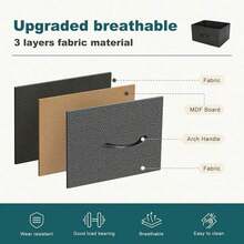 Fabric Storage Dresser With 9 Drawers, Steel Frame And Wooden Top For Bedroom, Closet And Entryway - Grey - View 11