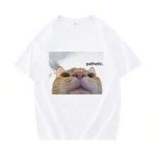 Camiseta informal de mujerFunny Pathetic Cat Meme Graphic T Shirts Men Women Fashion Casual Short Sleeve T-Shirt Summer O-Neck Oversized Tees Sport Top,Camisetas para hombre, camisetas para niños, camisetas con estampado de gatos y perros, camisetas para uso diario, camisetas de apoyo a la Copa del Mundo, camisetas de la Copa del Mundo 2026, camisetas estampadas, ropa de Pascua, - Blanco - Ver 1