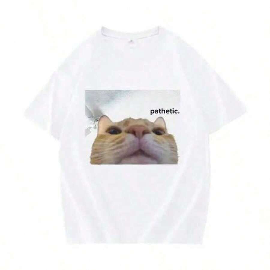 Camiseta informal de mujerFunny Pathetic Cat Meme Graphic T Shirts Men Women Fashion Casual Short Sleeve T-Shirt Summer O-Neck Oversized Tees Sport Top,Camisetas para hombre, camisetas para niños, camisetas con estampado de gatos y perros, camisetas para uso diario, camisetas de apoyo a la Copa del Mundo, camisetas de la Copa del Mundo 2026, camisetas estampadas, ropa de Pascua, - Blanco - Ver 1