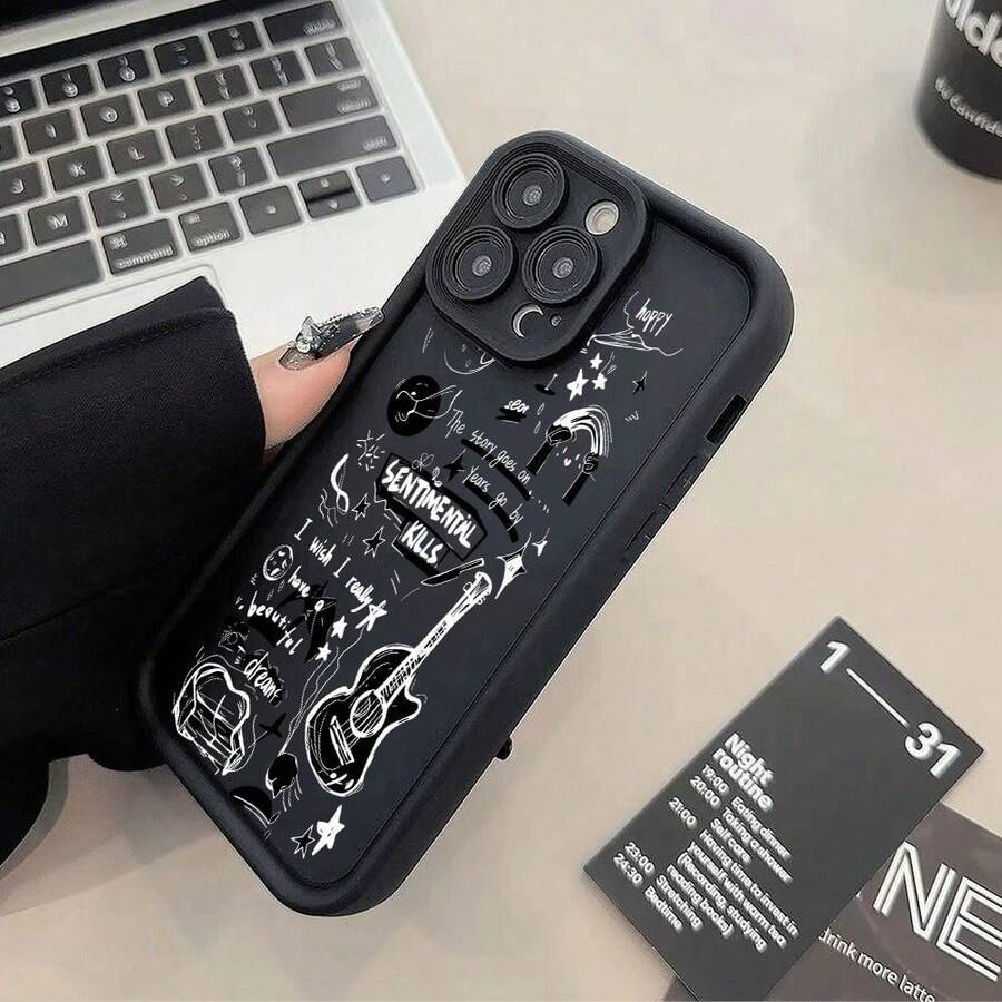 compatible with Appleおよびcompatible with  Pixelシリーズス スマホケース キャラクター  落下防止と滑り止め機能を備えたフルカバーの携帯電話ケース。 ギター レコード ヘッドホン スター 夢 ピアノケース  7 柔らかいTPUシェル素材で作られており、通気性と放熱性に優れ、防塵性も備えています。 プレゼント用・自分用両方に大活躍！感あふれるキュートスマホケース  16 Pro/ 16e/ 12/ 14 Pro Max/ 15 Pro/ 11 Pro Max/ 11/ 13/ Pixel 10/ 16 Plus/ 12 Pro Max/ Pixel 8A/ 17 Pro/Apple  Air/ 17 Pro Max/ 14/ 13 Pro Max/ 14 Pro/ 16 Pro Max/ 11 Pro/ 12 Pro/ 15/ 14 Plus/ 15 Plus/ Pixel 10 Pro/8/ 13 pro/ 15 Pro Max/ 17/ 16 - ブラック - チェックする 1
