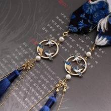 Tocado de lazo de adorno para el cabello, cinta de accesorios Hanfu originales, banda para el cabello antigua, banda para el cabello de súper Hada, banda para el cabello hanfu, regalo de vacaciones C0DK - H - Ver 4