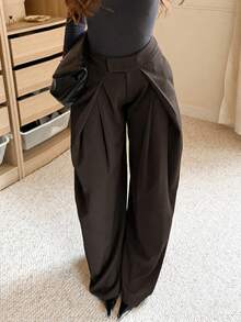 2026 Autumn/Winter New Tailored Wide-Leg Pants, Pleated Design, Non-Transparent Fabric, Comfortable To Wear. - Volcanic Gray - View 6