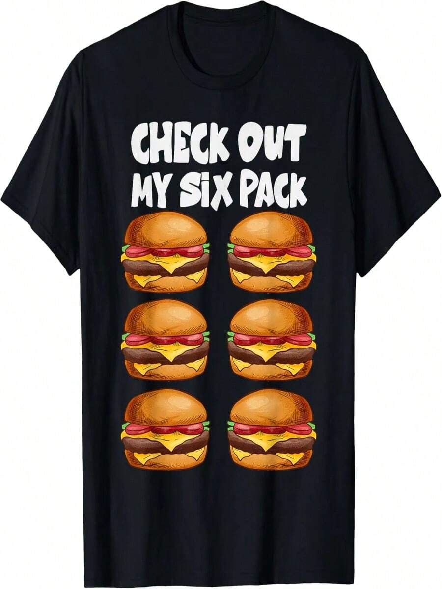 Mira mi donut de abdominales de seis paquetes - Camiseta divertida de fitness, camiseta estampada para mujer, camiseta para mujer - Negro - Ver 1