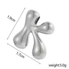 1pc Silver Stainless Steel Initial Pendant, Unisex Keychain Pendant Accessory, Bubble Letter Pendant - Bubble Letters - View 33