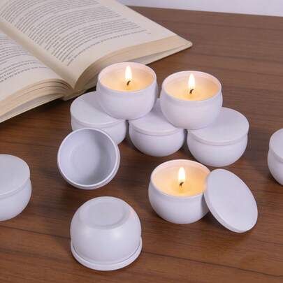 8er Set 2,2oz runde Kerzenherstellung-Sets, leere Metallkerzengläser mit Deckel mit 45 Stücken vollständigem Bastelzubehör, ideal für DIY Duftkerzen, Hochzeits- & Party-Gastgeschenke, Yoga-Aromatherapie, Feiertags- & Innenraum-Heimdekoration