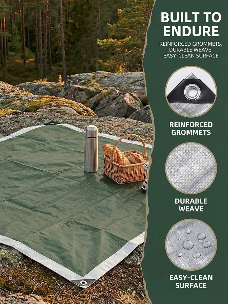 URBANWAVE Waterproof Camping Tent Mat, Portable Foldable Outdoor Ground Blanket With Metal Buckles, Suitable For Picnic, Hiking, Beach - Multicolor - View 1
