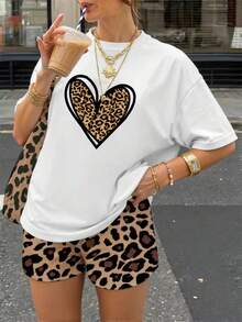 Women's Printed Short-Sleeved Summer T-Shirt, Women's Tops, Polyester Fabric, Multifunctional Style, Regular Fit, 1 Unit. - 白色 - 查看 1