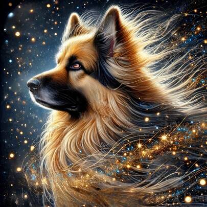 5D钻石画套装，人造钻石马赛克钻石画，猎犬图案，圆形钻石，钻石工艺品，适合DIY或家居装饰，家庭礼物