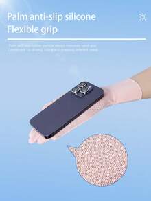 1雙女用冰絲防曬手套，透氣薄款露指手套，適用於戶外騎行、開車，春夏季 - A - 查看 5