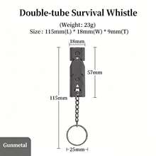 Dual-Tube Stainless Steel High-Frequency Emergency Whistle, High Decibel Whistle Suitable For Outdoor, Earthquake And Other Emergency Situations - A - View 4