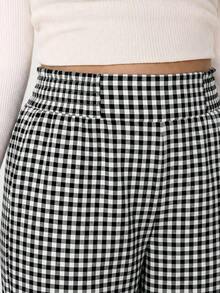 Pantalones casuales nuevos para otoño/invierno 2025, adecuados para salidas, uso diario casual, fiestas, ir al trabajo, volver al colegio, citas, hogar, fiestas de cumpleaños y múltiples ocasiones.Corte relajado, cintura elástica, pierna ancha, - Blanco y Negro - Ver 3