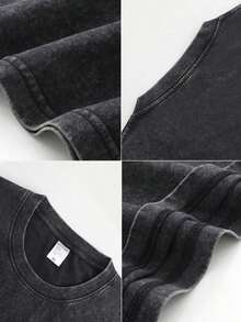 3 Pack Men's Vintage Washed Oversized Cotton T Shirts Loose Fit Short Sleeve Casual Streetwear Unisex Tops High Quality Comfortable Value For Money - 3件套黑色 - 查看 4