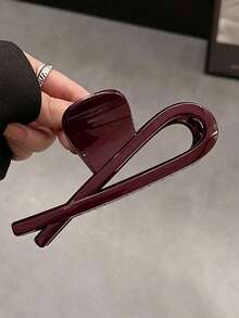 3件/1件 女款 11.7cm/4.61in 大號魚尾形黑色/棕色/酒紅色輕量塑料髮夾，時尚百搭高級極簡啞光純色髮飾，適合日常穿搭、外出、休閒、派對、通勤、度假、造型、紮髮、洗臉、沐浴、化妝、穿搭、髮飾、海灘度假髮夾 - 彩色 - 查看 8