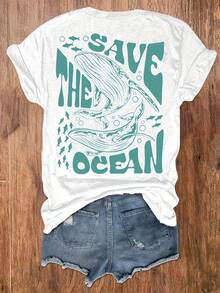 Women's T-Shirt For Spring And Summer - 白色 - 查看 2