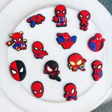 13 chiếc móc khóa giày hình Người Nhện Marvel - Phụ kiện trang trí giày hình Người Nhện hoạt hình dễ thương bằng nhựa PVC, kẹp giày chống thấm nước, phù hợp với giày xỏ lỗ, dép xăng đan, vòng tay, vòng đeo tay, quà tặng sinh nhật, quà tặng tựu trường và quà Giáng sinh hoàn hảo cho trẻ em, thanh thiếu niên, bé trai và người hâm mộ Người Nhện. - Một cỡ - Xem 7