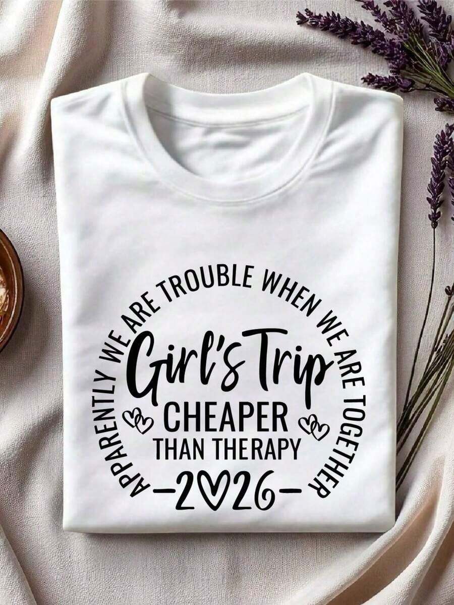 1 Girls' Trip T-Shirt 2026, Girls' Weekend T-Shirt 2026, Best Friends Trip T-Shirt, Crew Neck "Great Memories", Matching Short Sleeve Best Friends T-Shirt. GA404soft - 白色 - 查看 1