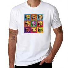 Camiseta ROBUST BEAR POP estampada para hombre. Camiseta básica de manga corta de 220 g de algodón puro para hombre y mujer. Tejido grueso, resistente a las arrugas y que no se deforma fácilmente. Estilo sencillo y versátil, ligero y transpirable, perfecto para ir al trabajo, viajar, acampar, ir de compras y para el tiempo libre diario. - Blanco - Ver 1