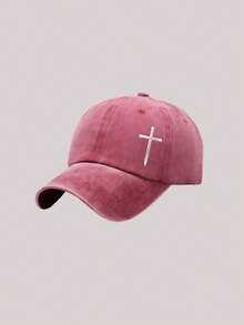 1頂中性款「Faith」十字架手寫體圖案印花戶外時尚休閒水洗棒球帽，可調節戶外防曬休閒帽 - 彩色 - 查看 14