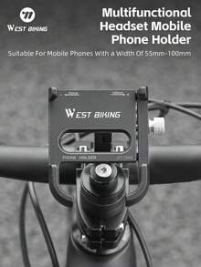 WEST BIKING 自行车耳机手机支架 自行车铝合金手机支架 山地公路车手机支架 多功能360度旋转自行车配件 - 多色 - 查看 1