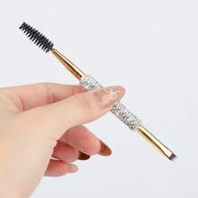 Brocha para delineador de ojos y cejas premium para mujer en oro rosa, brocha para delineador de ojos con decoración de purpurina brillante, brocha de maquillaje premium, adecuada para principiantes de maquillaje, cabezal de brocha para rímel, barata, asequible, brocha para pestañas con mango largo, brocha para pestañas portátil, set de brochas para maquillaje de pestañas, adecuada para injerto de pestañas, brocha para cejas, brocha para sombra de ojos, brocha espiral, herramientas de belleza - Multicolor - Ver 4