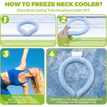 Reusable Neck Cooling Tube Wrap, 1 Pack Blue/Pink Wearable Neck Ice Cooler Strap, Portable Breathable Cold Water Neck Band For Summer Heat Relief, Fever & Hot Flashes Cooling Device - 1 - View 9