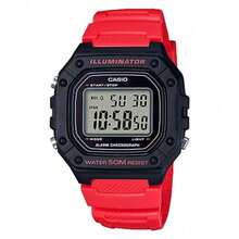 Reloj digital cuadrado Casio W-218HC de color rosa nude, resistente al agua 50M, resistente a golpes, luz LED, multifunción, reloj deportivo para estudiantes - Unitalla - Ver 12