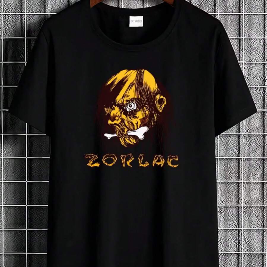Printed T-Shirt For Men And Women - 黑色 - 查看 1