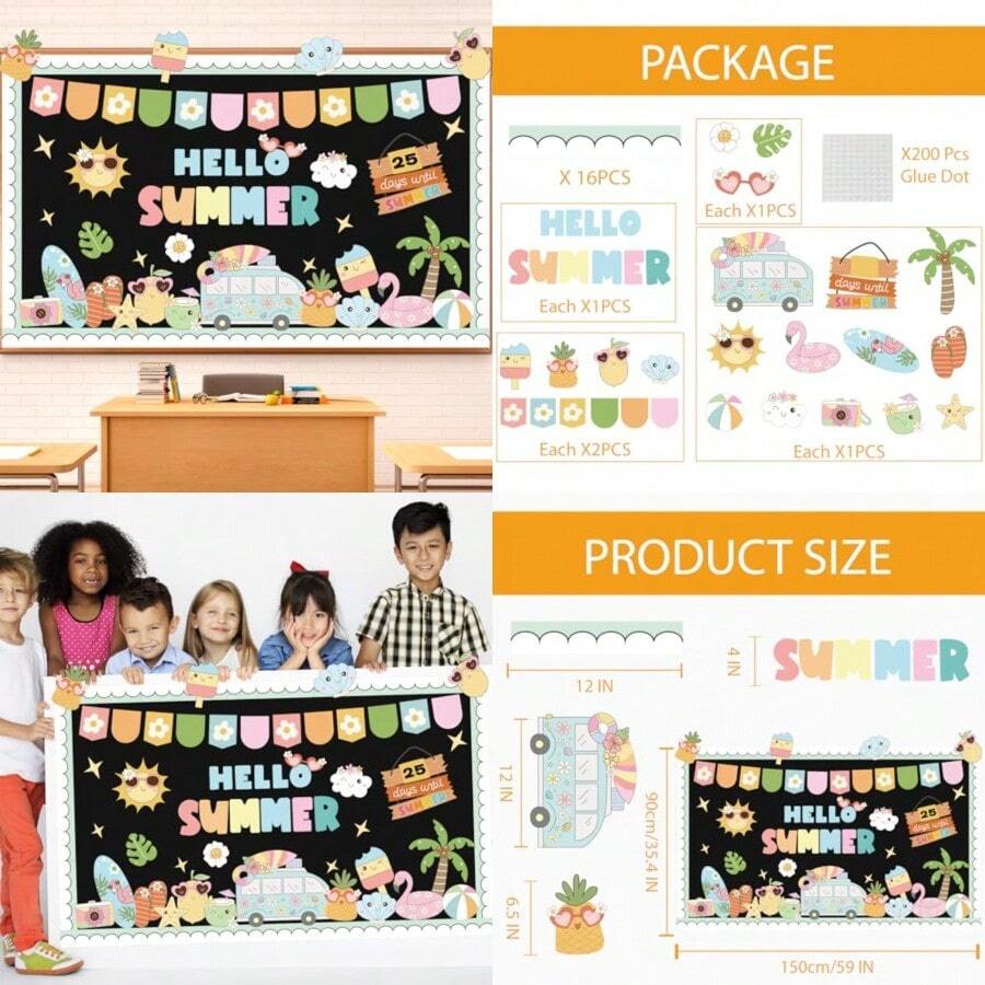 Hello Summer - Tablero de anuncios para decoración - Verano - Ver 1