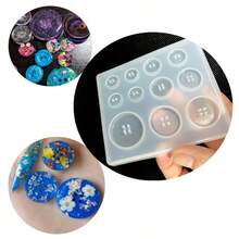SILIKE LUFEI DIY Clay Mold 1pc Full Sheet Large & Small Button Ornament Mold, Suitable For Resin, Plaster, Candle, Aromatherapy Products, Home Decor, Display Stand, Silicone Mold - Full-size Button Mold - View 4