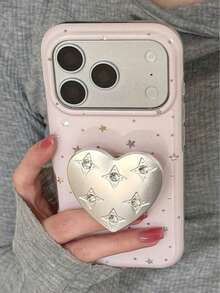 Cute Silver Rhinestone Star Phone Stand Case For IPhone 15/17 Pro/17 Pro Max, Soft Protective Cover For IPhone 16/17 New 16 Pro Max - White - View 4