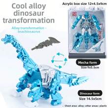 Robot de Aleación Cinco en Uno, Dinosaurio Transformable, Modelo de Ensamblaje, Juguete Educativo para Niños, Tiranosaurio Rex - E - Ver 17