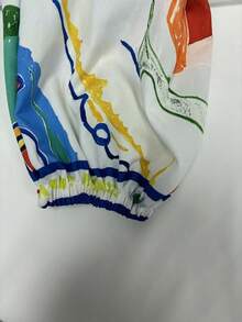 Vestido estampado manga corta cintura ajustada estilo vacaciones primavera 2026 - Multicolor - Ver 5