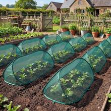 9pcs/Set Pop-Up Plant Protection Cover Set (Including 1 Cover + 8 Ground Stakes), Suitable For Vegetables, Fruits, Flowers And Outdoor Gardens To Protect Against Insects And Birds - Multiple Styles - View 9