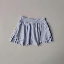High-Waisted Sporty Mini Skirt, Summer Novelty, Cool Style, Glare-Free, Includes Lined Shorts, Quick-Drying Pleated Skirt For Fitness And Yoga - 紫色 - 查看 4