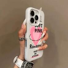 Funda para teléfono - Diseño de corazón rosa con letras, novedad de verano, funda magnética de carga inalámbrica con tacto de gel premium, carcasa resistente a arañazos, unisex, regalo perfecto para familiares y amigos.Adecuado para varios modelos de : 17, 16, 15, 14, 13, 12, 11, Plus, Air, Pro Max. - Blanco - Ver 13