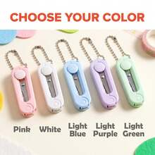 1-10pcs Morlandi Mini Foldable Scissors With Keychain, Retractable, Rounded Edges, Stainless Steel, Soft Colors, Suitable For Two-Handed Use, Ideal For DIY, Crafts, Travel, Convenient Carry-On, For School, Home, Scrapbooking And Fan Events - Folding Scissors - View 6